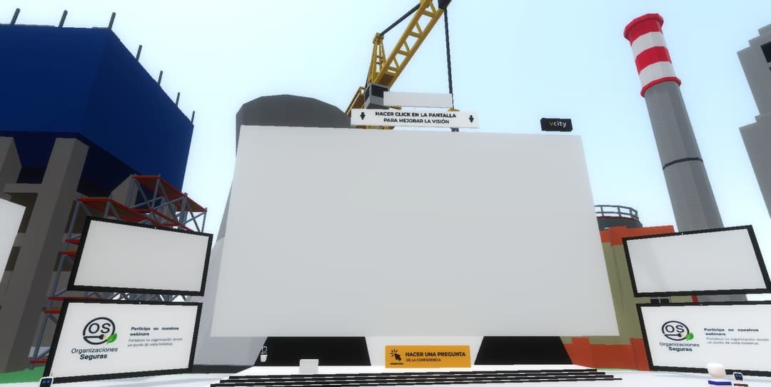 Scenario created for Organizaciones Seguras, which hosted a webinar on construction and industry | vcity.io